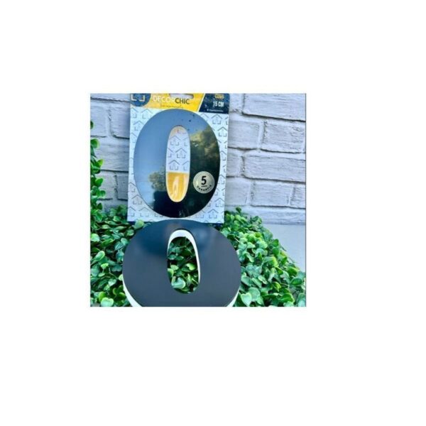 NUMERO RESID ESP 15CM C/ PVC PRETO  0 DECOR CHIC