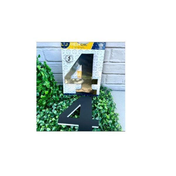 NUMERO RESID ESP 15CM C/ PVC PRETO  4 DECOR CHIC