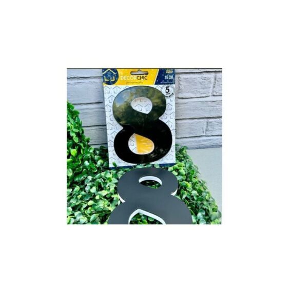 NUMERO RESID ESP 15CM C/ PVC PRETO  8 DECOR CHIC