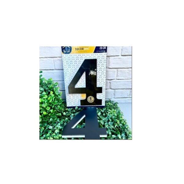 NUMERO RESID ESP 20CM C/ PVC  PRETO  4 DECOR CHIC