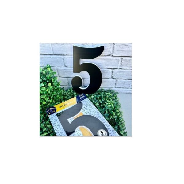 NUMERO RESID ESP 20CM C/ PVC  PRETO  5 DECOR CHIC