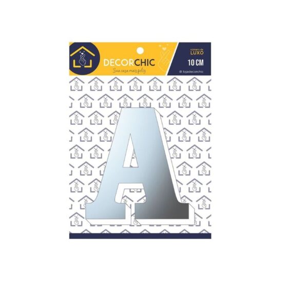 LETRA RESID  A  ESP 10CM C/ PVC  PRATA DECOR CHIC