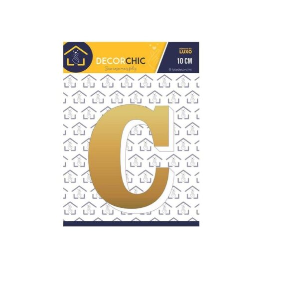 LETRA RESID  C  ESP 10CM C/ PVC  OURO DECOR CHIC