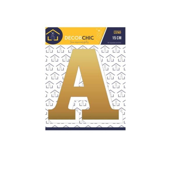 LETRA RESID  A  ESP 15CM C/ PVC  OURO DECOR CHIC
