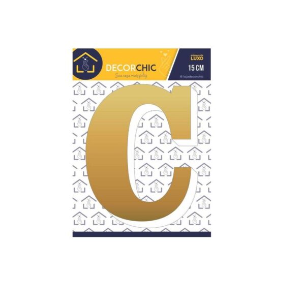 LETRA RESID  C  ESP 15CM C/ PVC  OURO DECOR CHIC