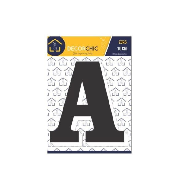 LETRA RESID  A  ESP 10CM C/ PVC  PRETO DECOR CHIC