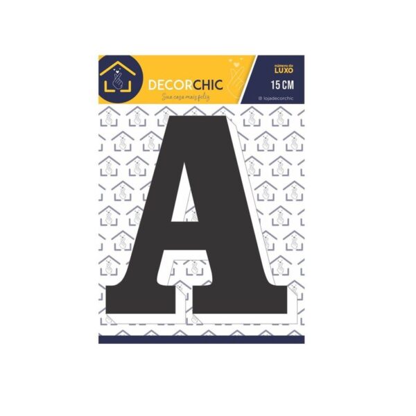 LETRA RESID  A  ESP 15CM  C/ PVC PRETO DECOR CHIC