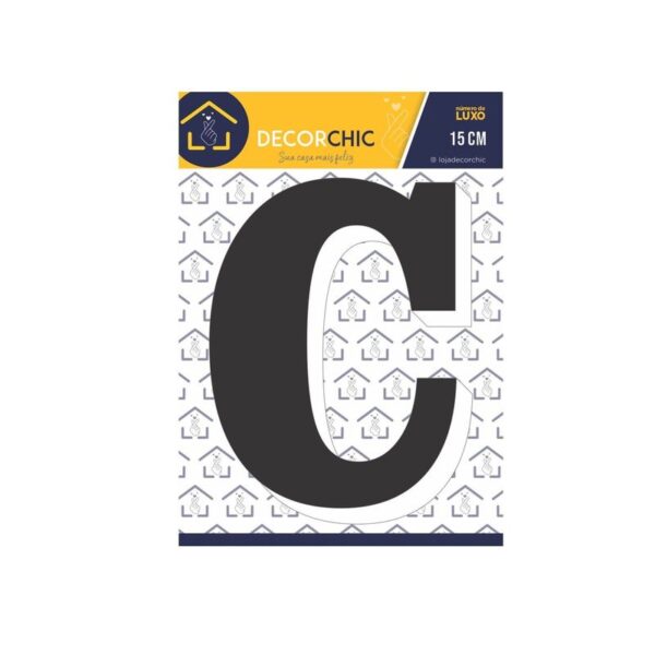 LETRA RESID  C  ESP 15CM  C/ PVC PRETO DECOR CHIC