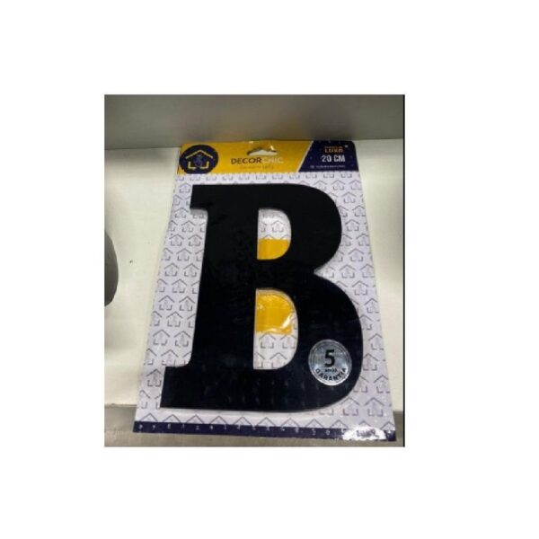 LETRA RESID  B  ESP 20CM  C/ PVC  PRETO DECOR CHIC