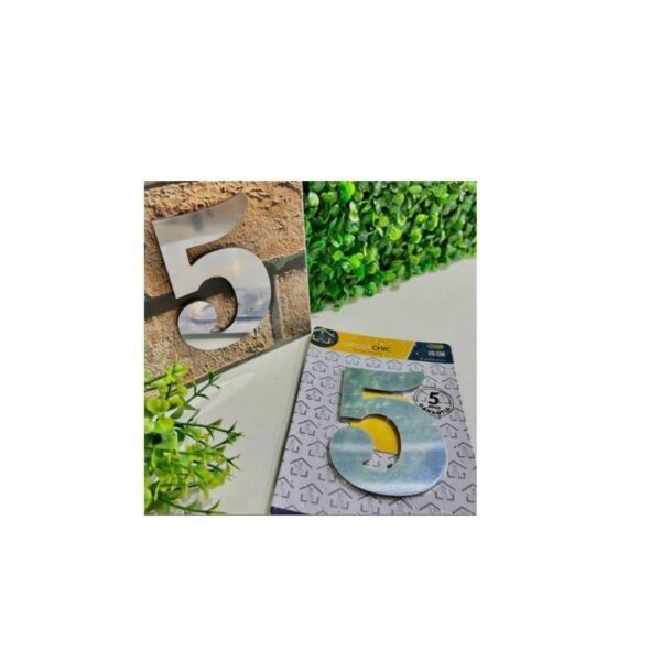 NUMERO RESID FACE 10CM PRATA ESP  5 DECOR CHIC