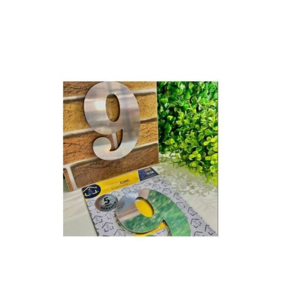 NUMERO RESID FACE 10CM PRATA ESP  9 DECOR CHIC