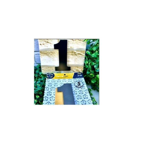 NUMERO RESID FACE 10CM PRETO  1 DECOR CHIC