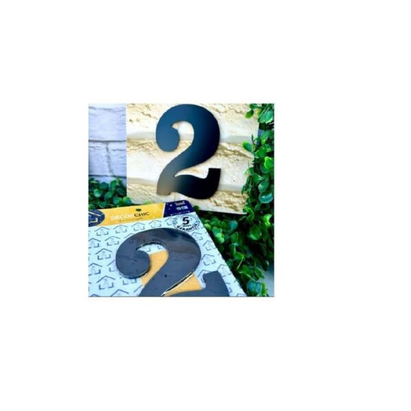 NUMERO RESID FACE 10CM PRETO  2 DECOR CHIC