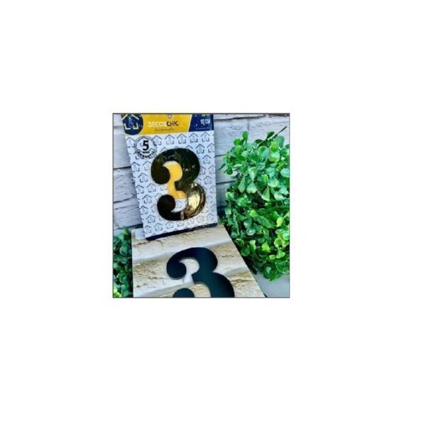 NUMERO RESID FACE 10CM PRETO  3 DECOR CHIC