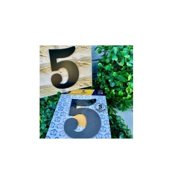 NUMERO RESID FACE 10CM PRETO  5 DECOR CHIC