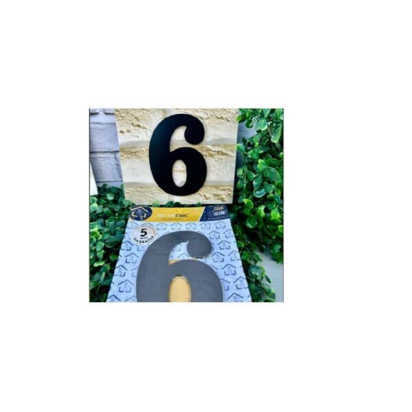 NUMERO RESID FACE 10CM PRETO  6 DECOR CHIC