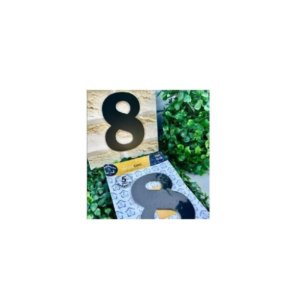 NUMERO RESID FACE 10CM PRETO  8 DECOR CHIC