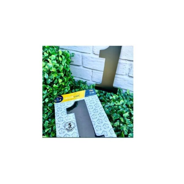 NUMERO RESID FACE 15CM PRETO  1 DECOR CHIC