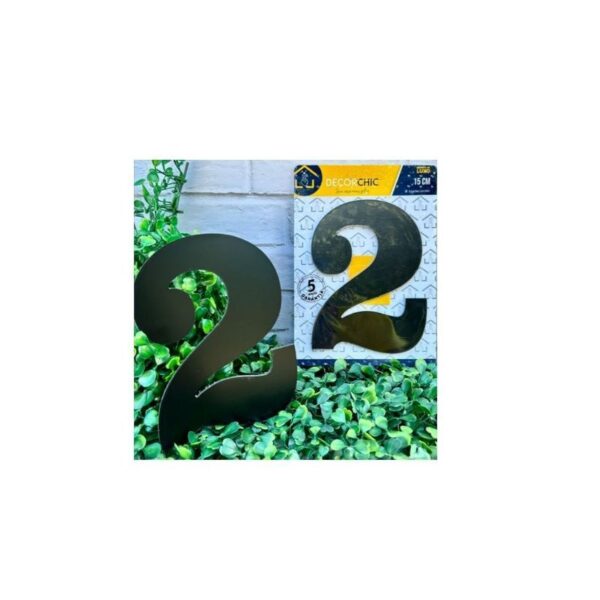 NUMERO RESID FACE 15CM PRETO  2 DECOR CHIC