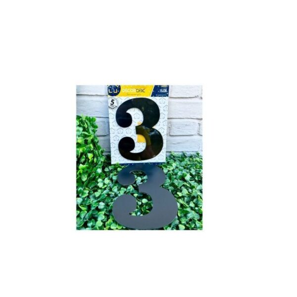 NUMERO RESID FACE 15CM PRETO  3 DECOR CHIC