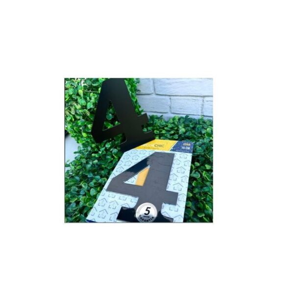 NUMERO RESID FACE 15CM PRETO  4 DECOR CHIC