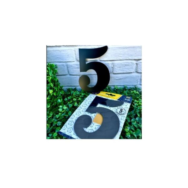 NUMERO RESID FACE 15CM PRETO  5 DECOR CHIC