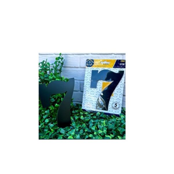 NUMERO RESID FACE 15CM PRETO  7 DECOR CHIC