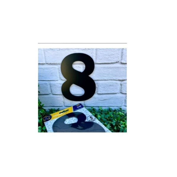 NUMERO RESID FACE 15CM PRETO  8 DECOR CHIC