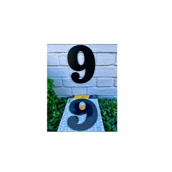 NUMERO RESID FACE 15CM PRETO  9 DECOR CHIC