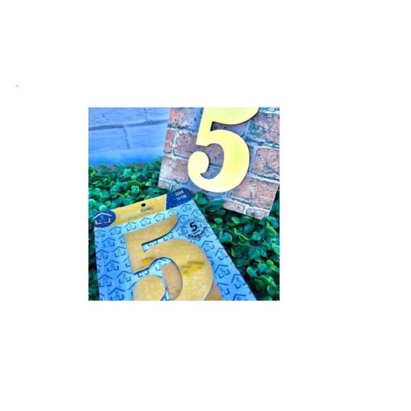 NUMERO RESID FACE 10CM OURO  5 DECOR CHIC
