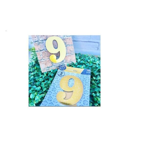 NUMERO RESID FACE 10CM OURO  9 DECOR CHIC