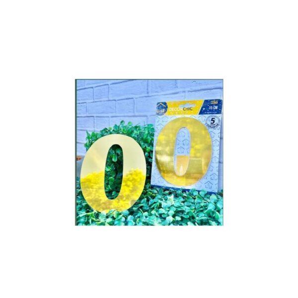 NUMERO RESID FACE 15CM OURO  0 DECOR CHIC