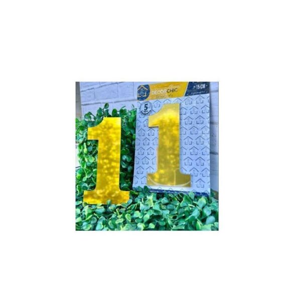 NUMERO RESID FACE 15CM OURO  1 DECOR CHIC