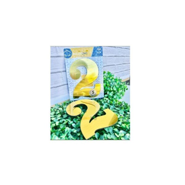 NUMERO RESID FACE 15CM OURO  2 DECOR CHIC