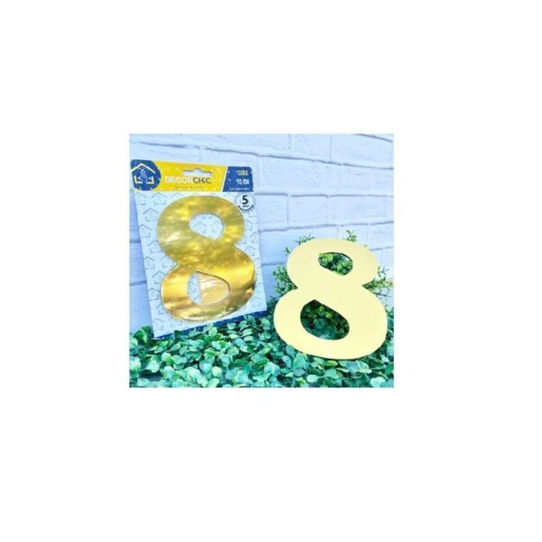 NUMERO RESID FACE 15CM OURO  8 DECOR CHIC