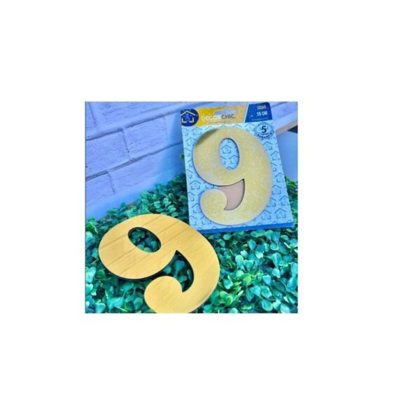 NUMERO RESID FACE 15CM OURO  9 DECOR CHIC