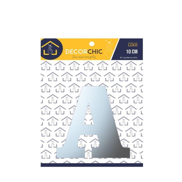 LETRA RESID  A  FACE 10CM PRATA ESP DECOR CHIC