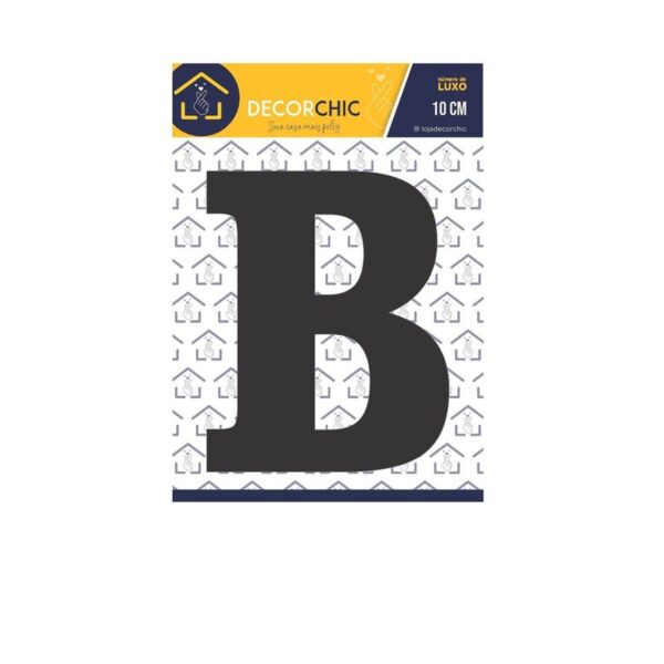 LETRA RESID  B  FACE 10CM PRETO DECOR CHIC
