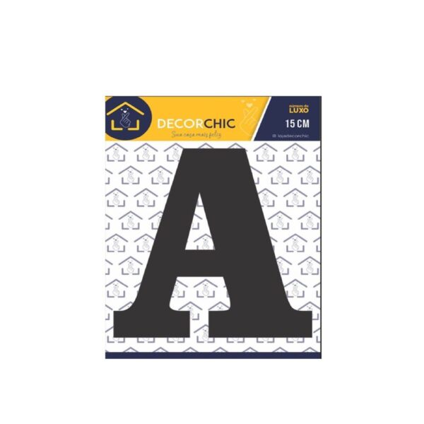 LETRA RESID  A  FACE 15CM PRETO DECOR CHIC
