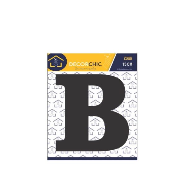 LETRA RESID  B  FACE 15CM PRETO DECOR CHIC