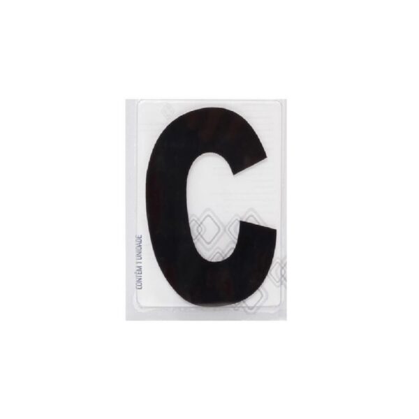 LETRA RESID  C  FACE 20CM PRETO DECOR CHIC