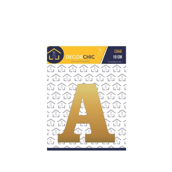 LETRA RESID  A  FACE 10CM OURO  DECOR CHIC