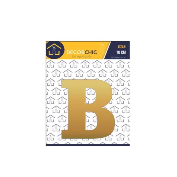 LETRA RESID  B  FACE 10CM OURO  DECOR CHIC