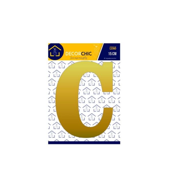 LETRA RESID  C  FACE 15CM OURO  DECOR CHIC