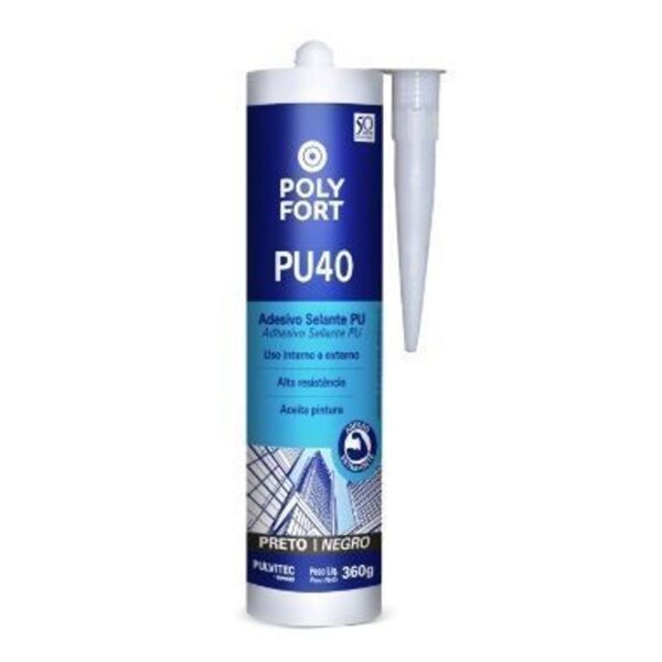 ADESIVO PU40 PRETO 360G POLYFORT PULVITEC