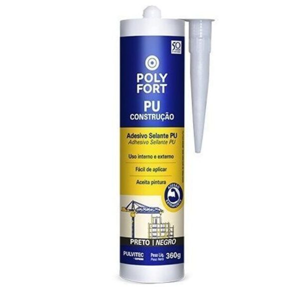 ADESIVO PU CONS PRETO 360G POLYFORT PULVITEC