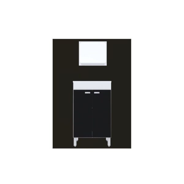GABINETE C/ BALCAO TURIM NOBILE BRANCO C/ PRETO 65CM REAL METAIS