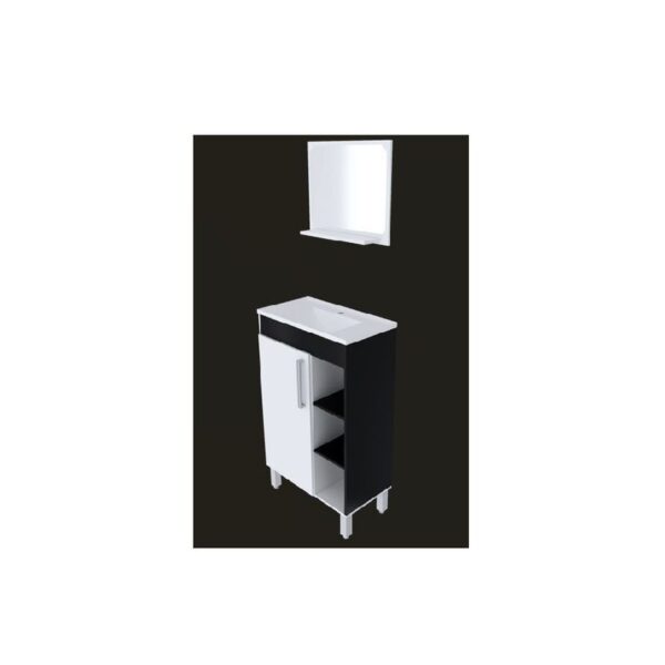GABINETE VIENA ESSENZA BRANCO C/ PRETO 60CM REAL METAIS