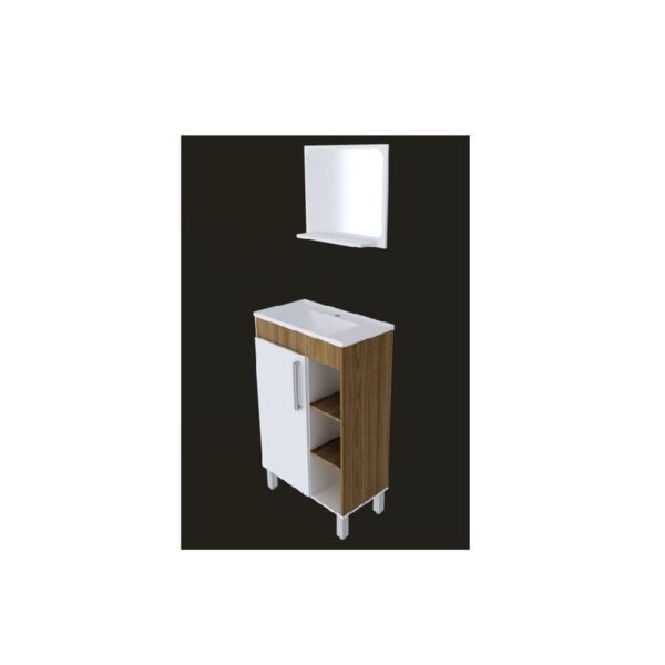 GABINETE VIENA ESSENZA BRANCO C/ FREIJO 60CM REAL METAIS