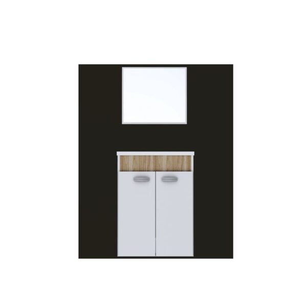 GABINETE PALERMO VITA 4507 BRANCO C/ CARVALHO 45CM REAL METAIS